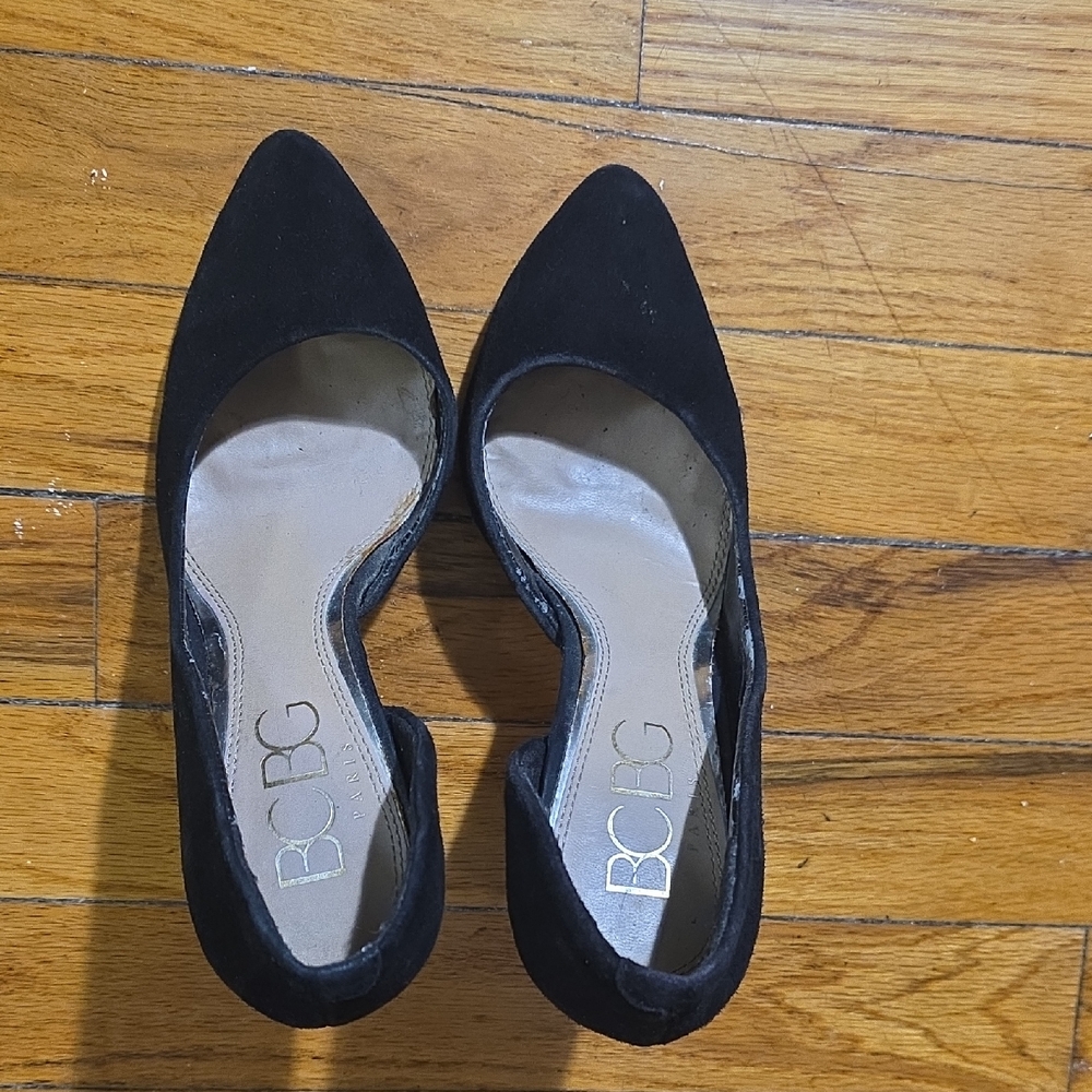 BCBG Black Suede Heels